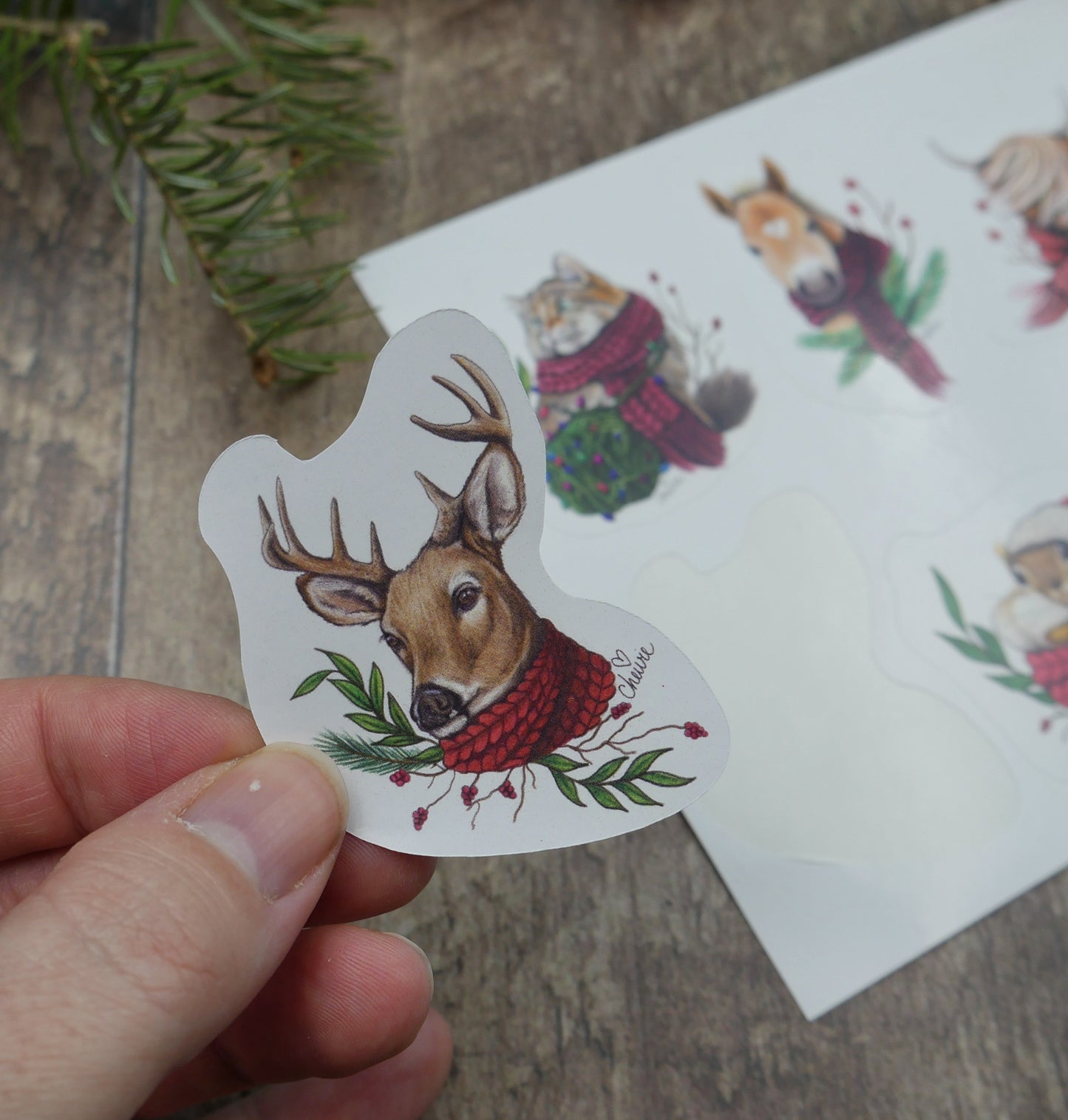 Feuille d'autocollants de Noël