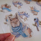 feuille d'autocollants avec animaux d'hiver