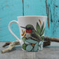 Tasse colibri à gorge rubis avec fleur peinte à la main