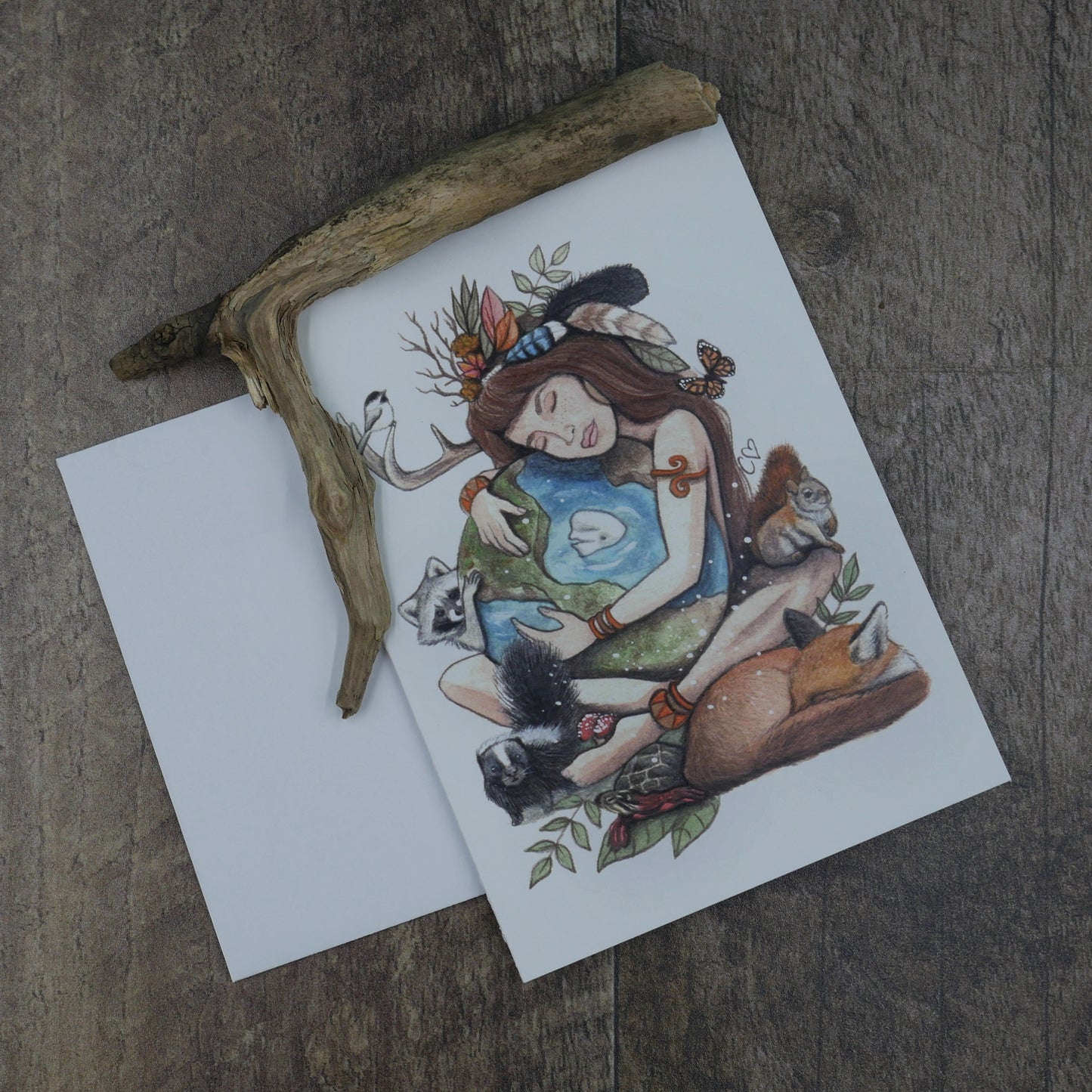 Carte de souhaits Mère Terre