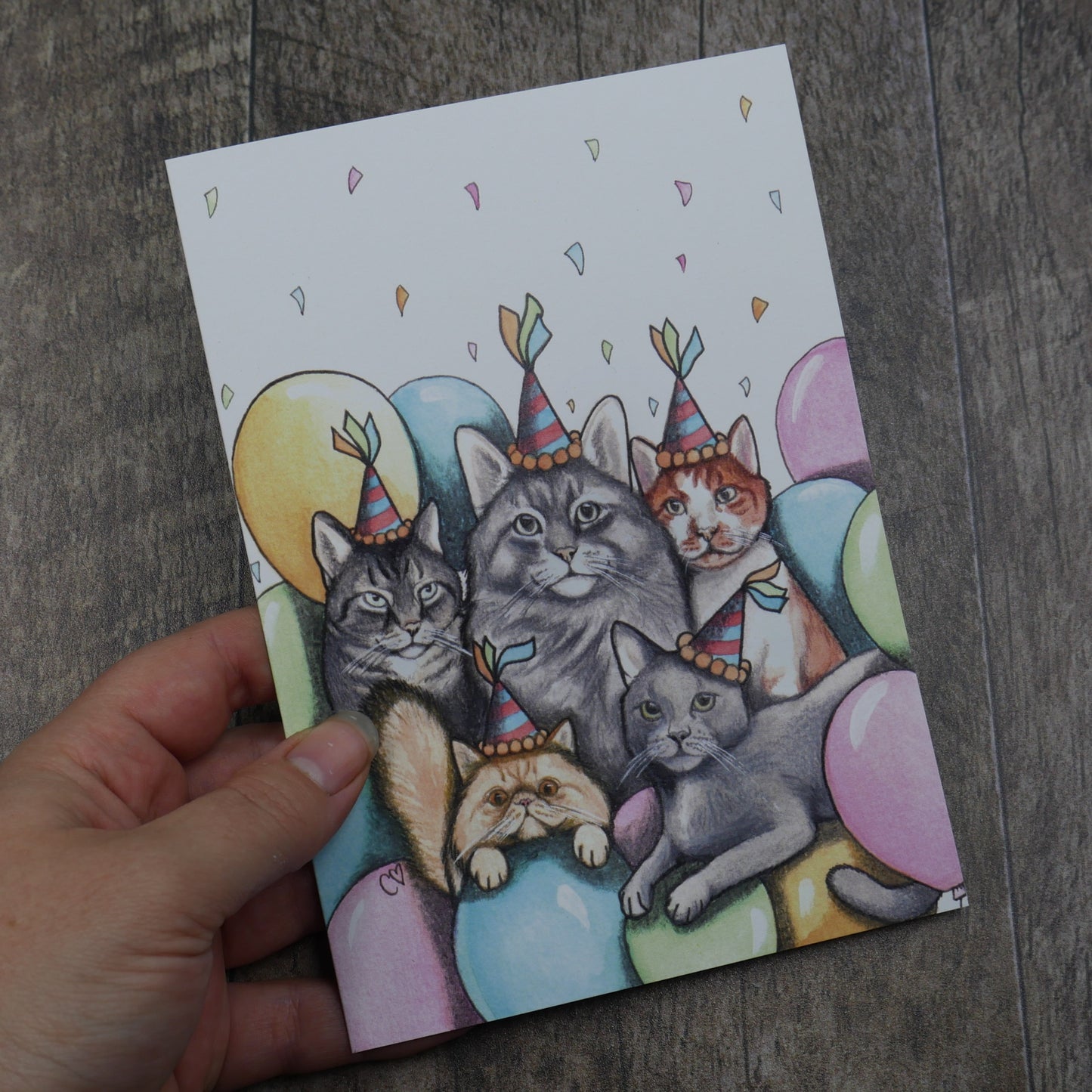 Carte de vœux chats festifs