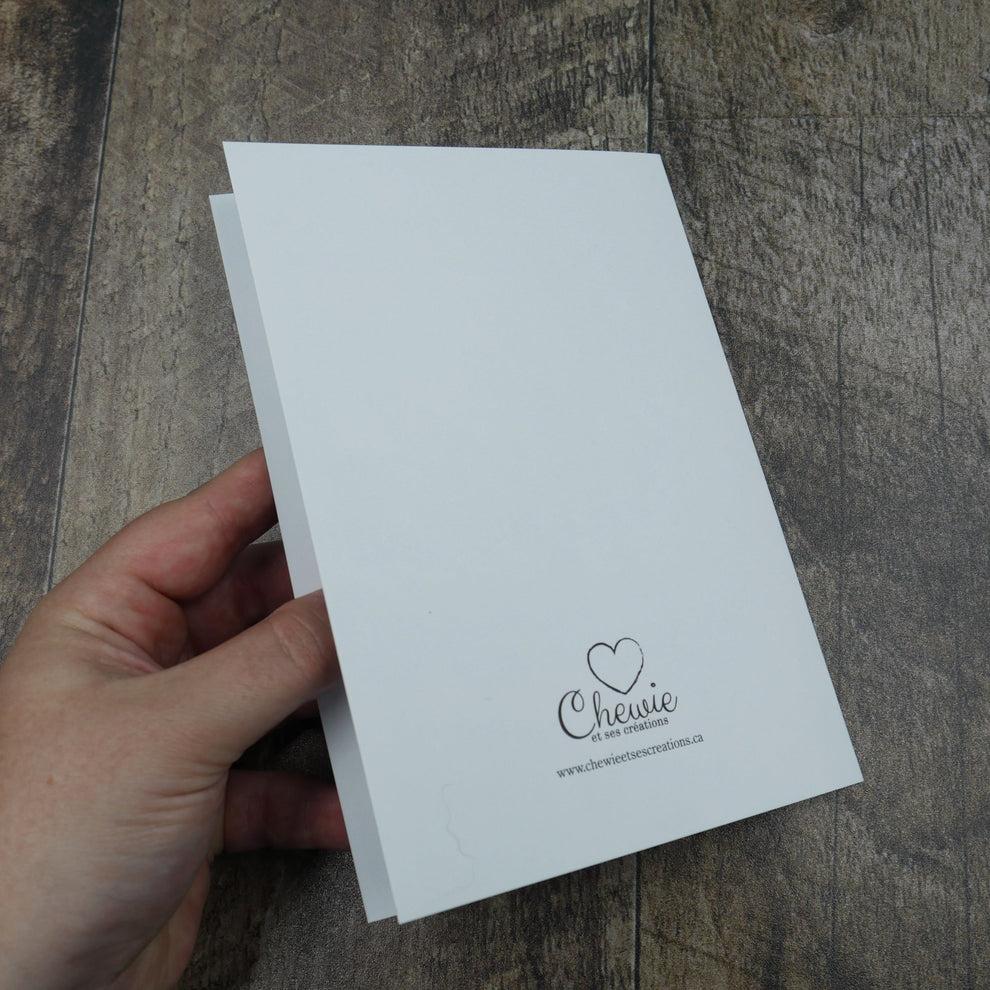 Carte de vœux renard roux et lune