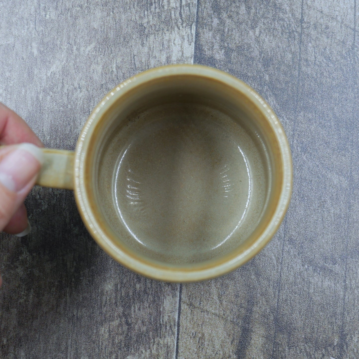 Tasse loup qui hurle avec feuillage et fleur rose peint à la main