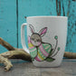 Tasse paresseux avec oreilles de lapin, peinte à la main